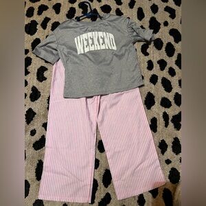 Gray and Pink Kids Pajama Set